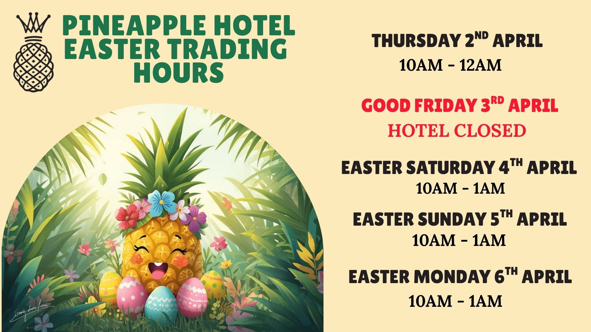 Big screen Easter Trading Hours