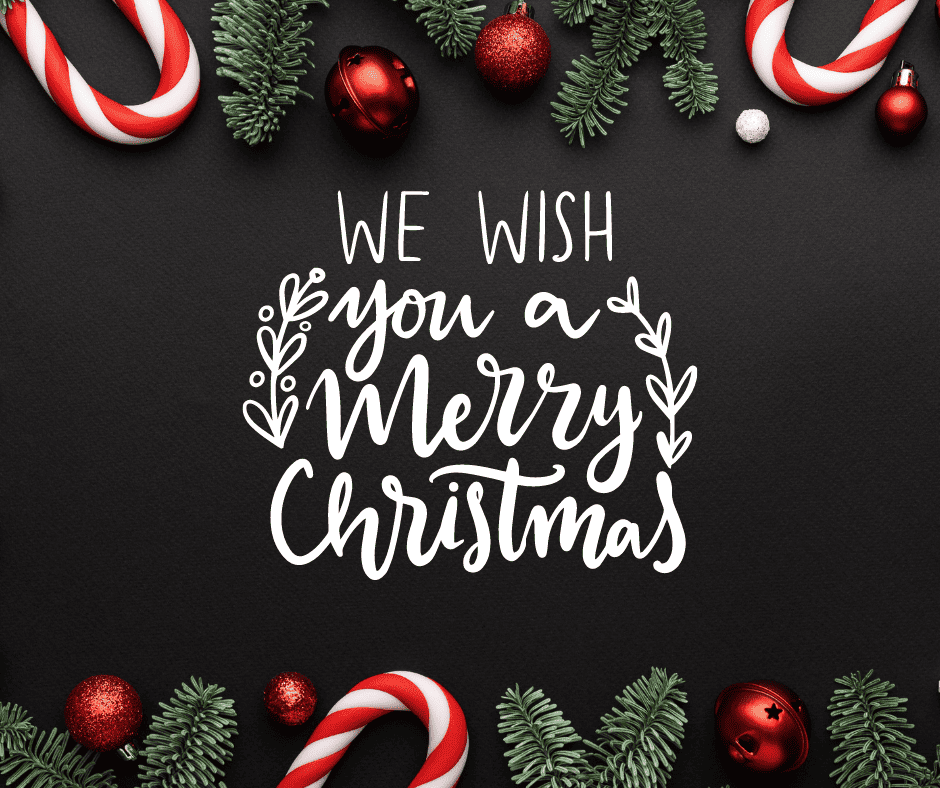 Black Simple Merry Christmas Greeting Facebook Post