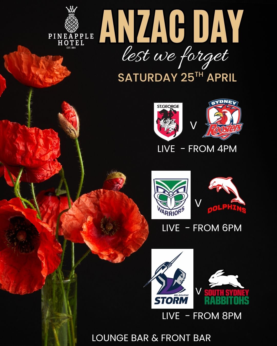 Social Media ANZAC Day 2026 at Pineapple Hotel