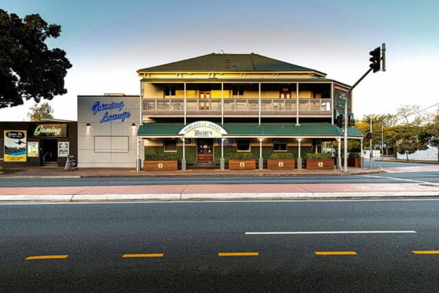 View of the Pineapple Hotel on Ipswich Road