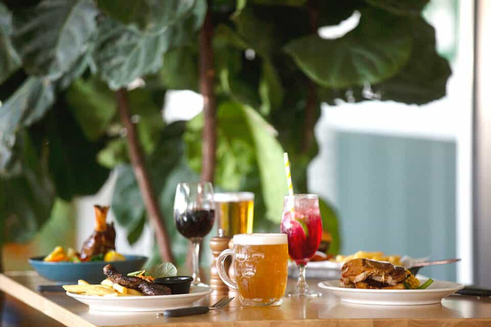 Wide variety of meals and drinks available in our garden bar and park bar daily